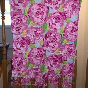 Lilly Pulitzer Rose print scarf